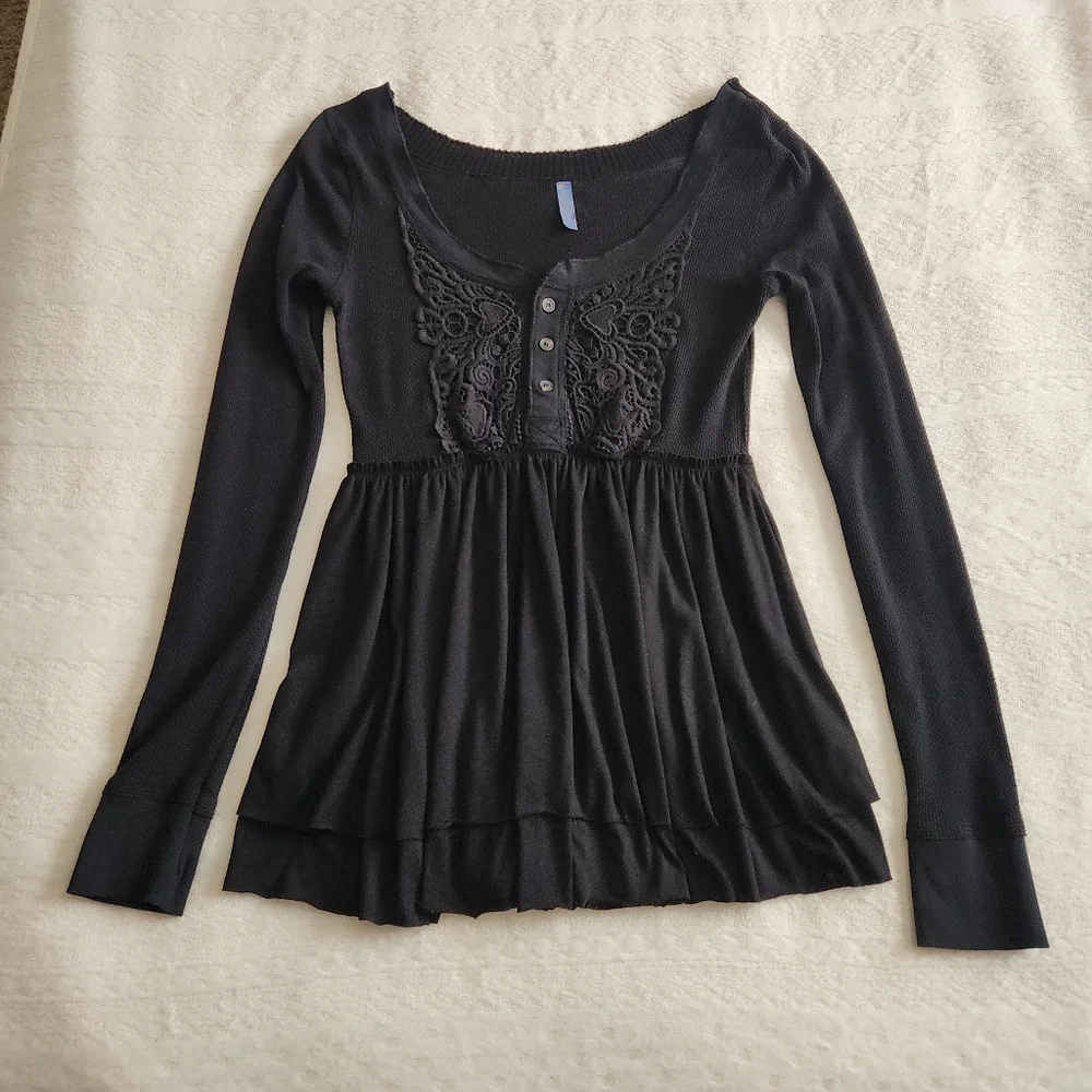 Free People Level Heat Layered Peplum Top